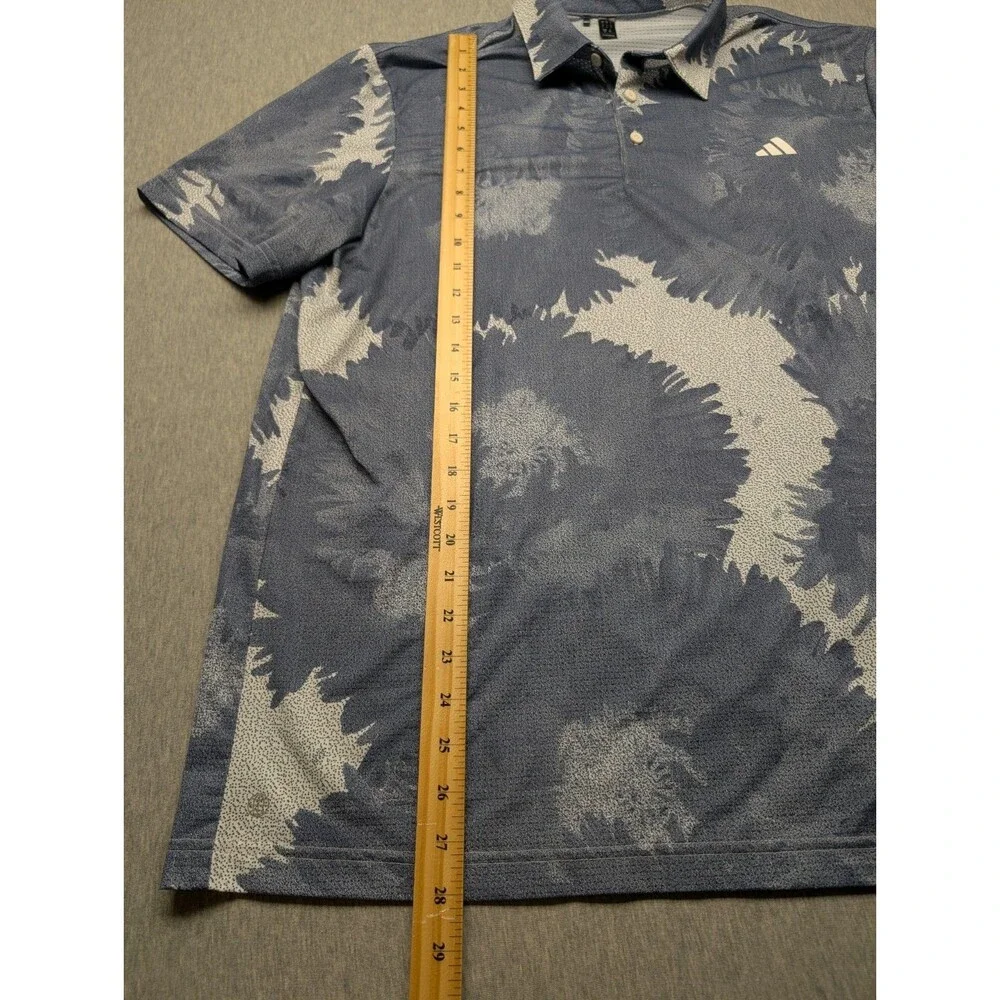 Adidas Flower Mesh Golf Polo Shirt ADVR0886 Blue White Men’s Size Large